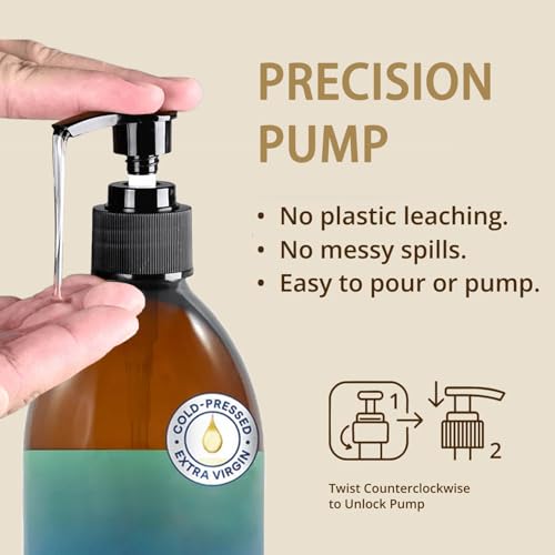 2-Pack Castor Oil Pump Dispenser for 16oz Bottles