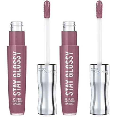 Rimmel Stay Glossy Lip Gloss - Non-Sticky and Lightweight Formula for Lip Color and Shine - 200 Tainted Love, .18oz (Pack of 2)
