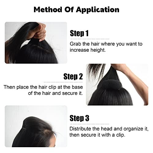 Bump It Up Volume Hair Combs, 2 Pcs Black Nylon Hair Pads