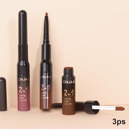 3-Piece 2-in-1 Matte Lip Liner & Liquid Lipstick Set