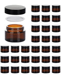 Hoa Kinh 1oz Amber Glass Jars with Lids - 30 Pack Cosmetic Containers