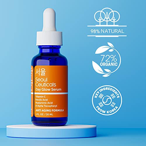 Korean Vitamin C Serum + 97.5% Snail Mucin Eye Cream Set for Glowing Skin & Youthful Eyes