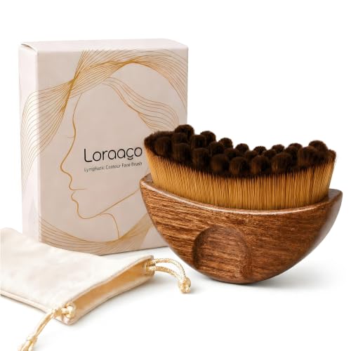 Lymphatic Face Brush with Wooden Handle for Facial Sculpting & Drainage