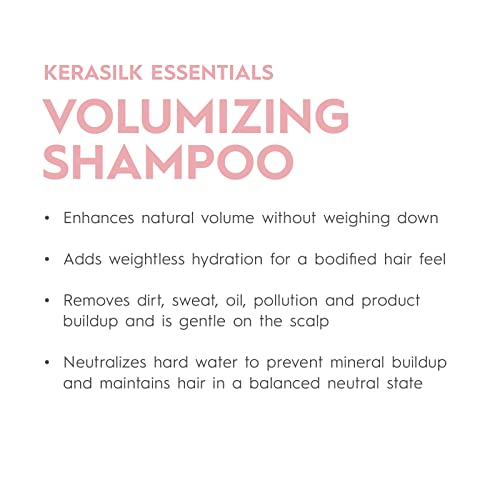 KERASILK Volumizing Shampoo | Provides Weightless Hydration | Enhances Volume | For Fine, Limp, Flat Hair | 250 ml