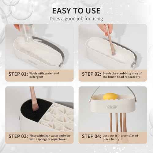 DUcare Makeup Brush Cleaner Shampoo Soap Solid Brush Cleaning Mat Removes Cosmetic Color Brush Cleaner Pad for Cleaning Makeup Sponges Brushes