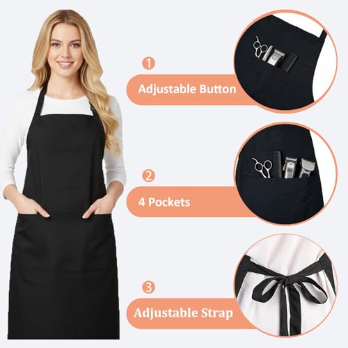 Hair Stylist Apron with 4 Pockets & Adjustable Strap