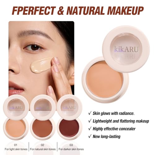 kikARU Full Coverage Pot Concealer - Light Shade 0.11oz