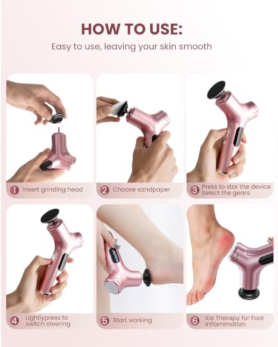 Electric Foot Callus Remover with Ice Compress & 50 Discs