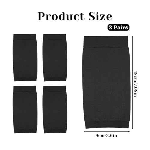 2 Pairs Tattoo Cover up Sleeve, 7.1 X 3.5 Inch Forearm Concealer Support, Tattoo Aftercare UV Protection Over sleeve Fashion Sleeves for Women Men(Black)