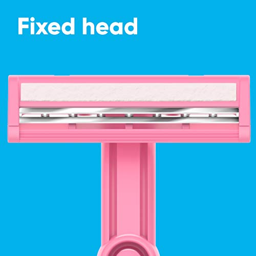 Disposable Razors for Women - 18 Count, Comfort Handle & Lubrastrip
