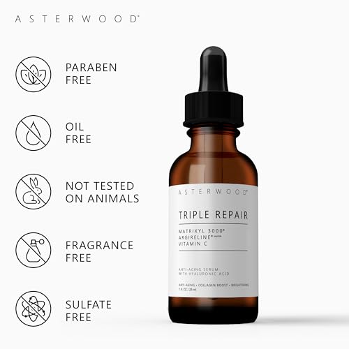 Asterwood Triple Repair Matrixyl 3000 1 oz + Argireline Peptide Serum 1 oz