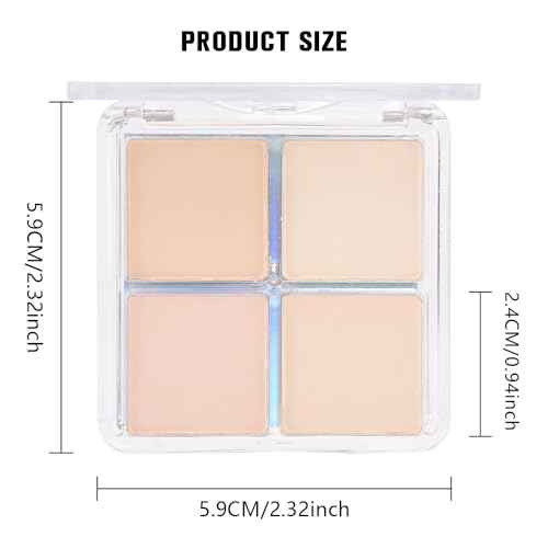 4 Colors Light Beige Nude Pink Ivory Eye Shadow Powder Palette Makeup, Neutral Matte Shimmer Cream Quad Eyeshadow Palette for Women Highly Pigmented Waterproof, paleta de sombras de ojos, Vegan