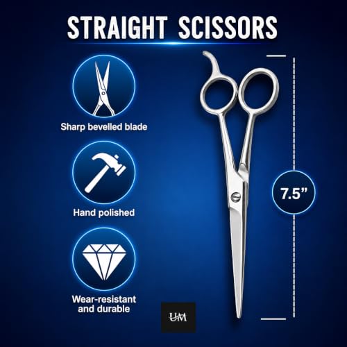 UM Supplies 7.5" Professional Barber Scissors for Hair Cutting