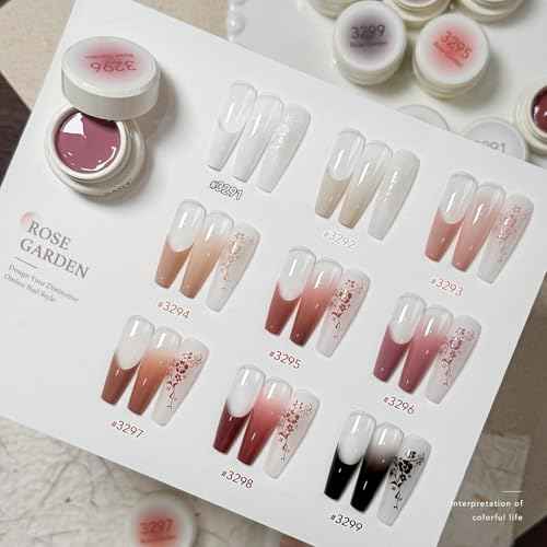 GAOY Patting Gel Nail Polish Kit, 9 Colors UV LED Ombre Painting Gel with Sponges, Soak Off Pigmented Colors, Beginner Friendly Gradient & Aura Nail Art Set for Home & Salon Use, Rose Garden