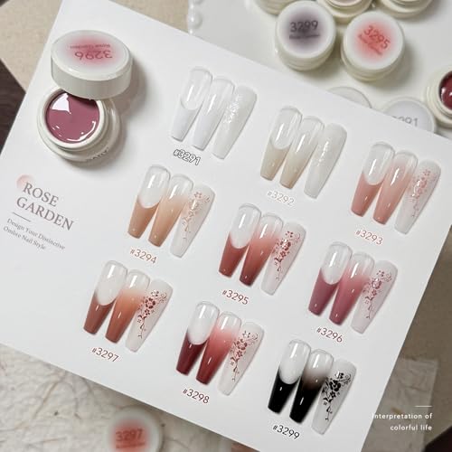 GAOY Ombre Gel Nail Polish Kit - 9 Colors Gradient & Aura Nail Art Set