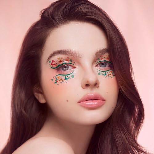 10Pcs Christmas Temporary Tattoos - Festive Holiday Face Stickers