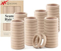 Bessrung 100PCS Beige Seamless Elastic Hair Ties - No Damage, Strong Hold for Women & Girls