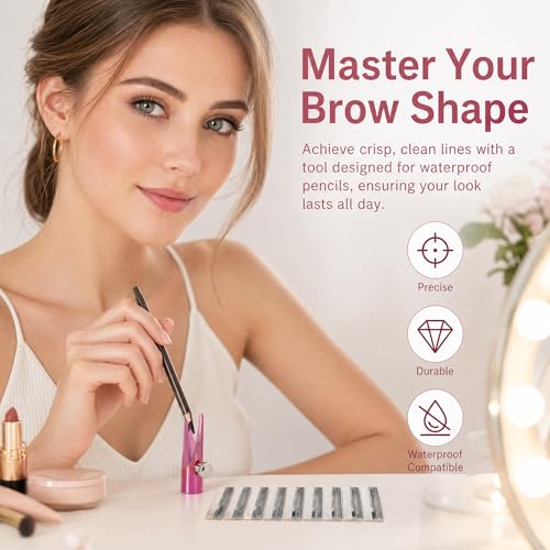 Duckbill Eyebrow Pencil Sharpener Tool with 10 Blades for Precision Shaping