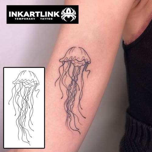 INKARTLINK Semi-Permanent Tattoos Waterproof 7-14 Day Jellyfish