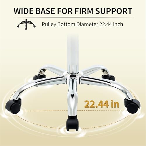 Rolling Stool Adjustable Height 19.5¡¯¡¯-26.6¡¯¡¯,Tattoo Chair for Artist, Gray Stool for Hairstylist (Gray)