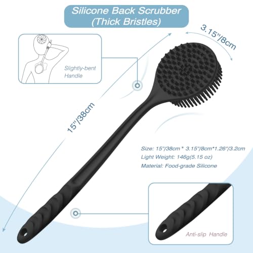 Manmihealth Silicone Back Scrubber & Bath Glove Set