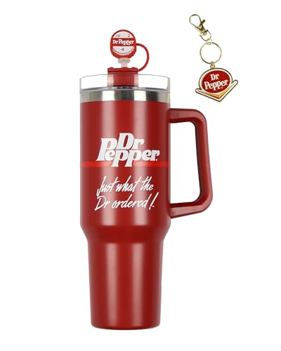 Dr Pepper 30oz Stainless Steel Tumbler with Handle & Straw