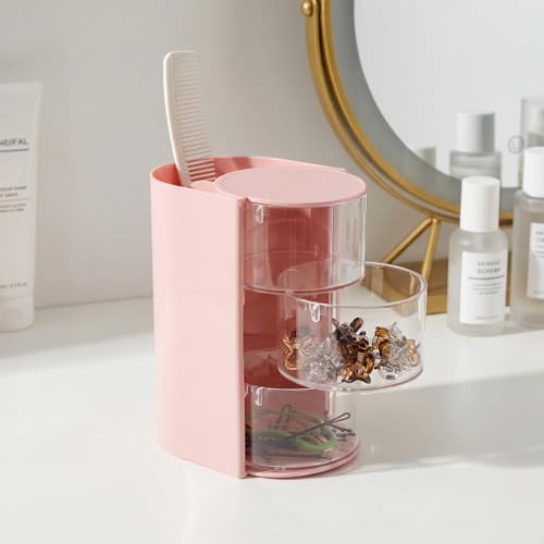 Rotating Hair Accessory Organizer with Brush Holder