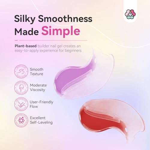 SAVILAND Builder Nail Gel 24 Colors: Castor Oil & Vitamin E Builder in a Bottle Translucent Color Hard Gel for Nails Strengthener Extension Care Repair Home Salon Professionals