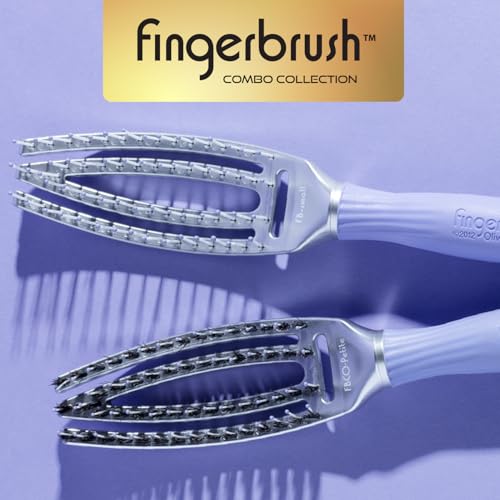 Olivia Garden Curved Vented Paddle Hair Brush with Ionic & Boar Bristles for Styling & Blow Drying