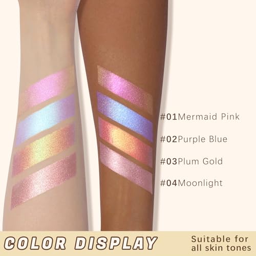 Noerrors Holographic Glitter Eyeshadow Palette - 4 Shades