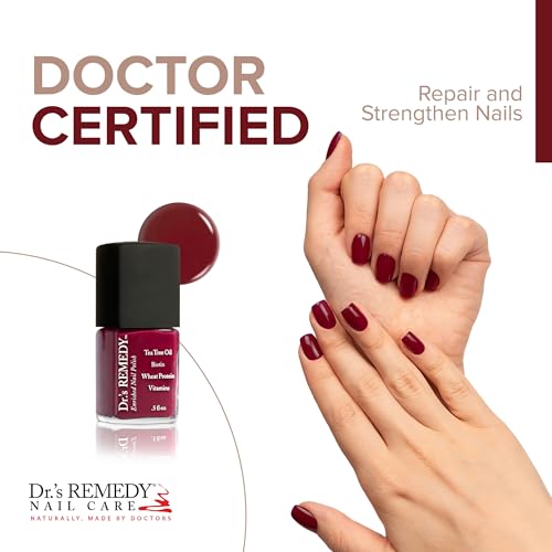 Dr¡¯s Remedy 3 Pack Nail Polish Kit, TOTAL Two-in-One Glaze/BALANCE Brick Red/REMEDY Red - Non Toxic and Organic All Natural Enriched Nail Strengthener
