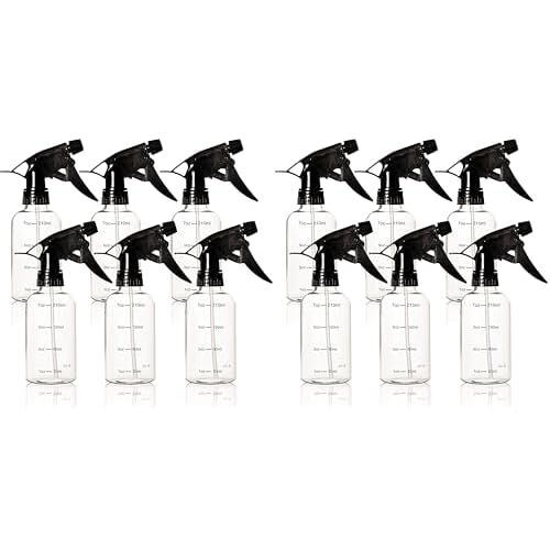 Youngever 12 Pack Empty Plastic Spray Bottles, Spray Bottles for Hair and Cleaning Solutions (8oz)