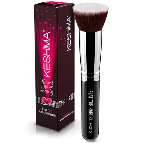 Flat Top Kabuki Foundation Brush - Premium Makeup Buffing Brush