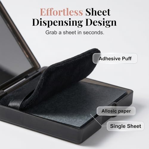 Oil Blotting Sheets for Face with Mirror & Puff - 200 Count