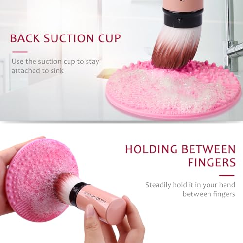 Makeup Brush Cleaner Set with Silicone Mat & Shampoo