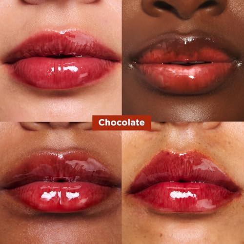 Clarins Water Lip Stain, 13 Nude Water and Lip Oil, 09 Chocolate Bundle | Buildable, Matte Finish Lip Stain | Sheer, High Shine Finish Lip Oil