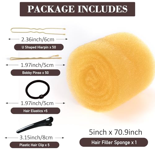 Gold Hair Bun Maker Set - Volume Inserts & Styling Tools
