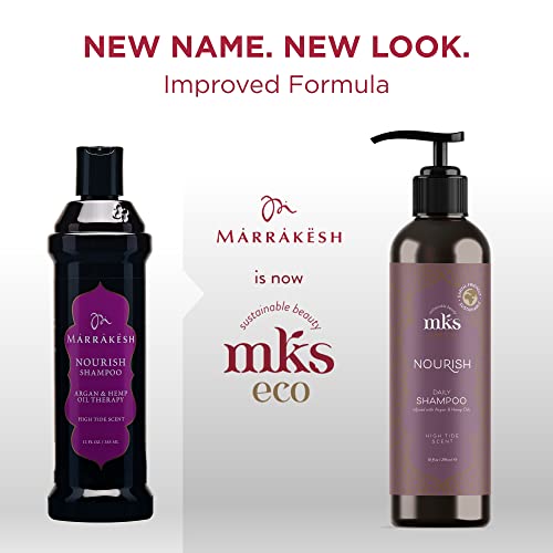MKS eco Nourish Shampoo - Cleanses, Strengthens & Repairs - Ideal for Fine Hair, Safe for Color Treated Hair - Moroccan Argan Oil, Hemp Seed Oil - Vegan, Cruelty Free