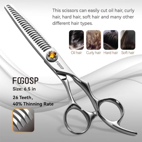 FOGOSP 6-Inch Japanese VG10 Hair Shears Set for Barbers & Salon Professionals