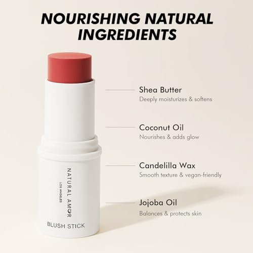 Natural Amor Blush Stick - Multi-Use Makeup for Cheeks, Lips & Eyes