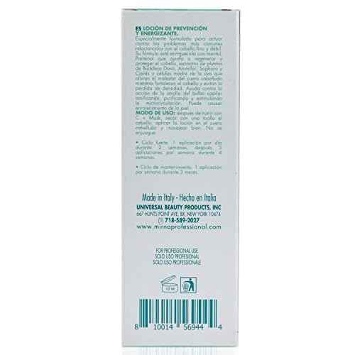 Mirna Professional Prevention & Energizing Anti Hairloss lotion For Weak Hair Infused with Menthol, Pantenol, Sophia Flower Extract, Grape stem cells |Sulphate, Paraben, SLS & Gluten Free 125ml/4.22oz