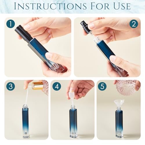 Domensi 40 Pcs 10ml Perfume Travel Refillable Bottles Glass Spray Bottle Perfume Atomizer for Cologne Dispenser Leak-proof Fragrance Bottles Atomizer Pump Bottle Kit