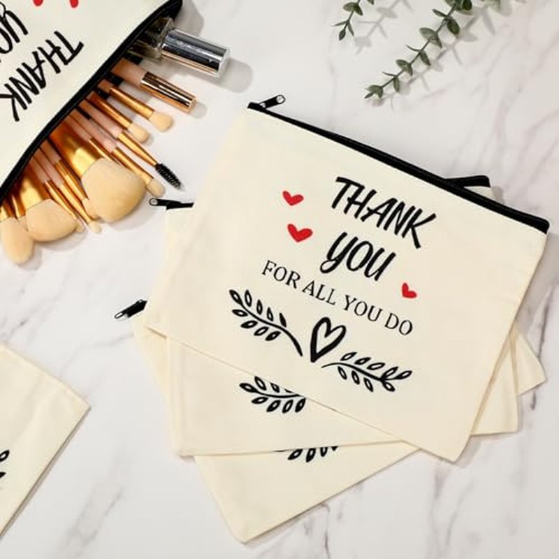 Coume 12-Pack Inspirational Makeup Bags for Teachers & Nurses