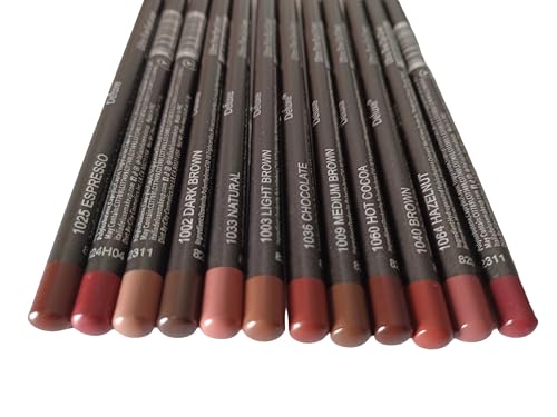 12-Piece Ultra Fine Lip & Eye Liner Set - Brown Shades