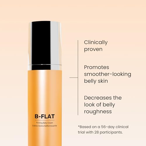 MA?LYS B-FLAT Belly Firming Cream for Women - Skin Tightening & Moisturizing Treatment with Shea Butter & Bentonite Clay - Smooths Look of Stretch Marks - Postpartum Body Care (3.4 Fl Oz)