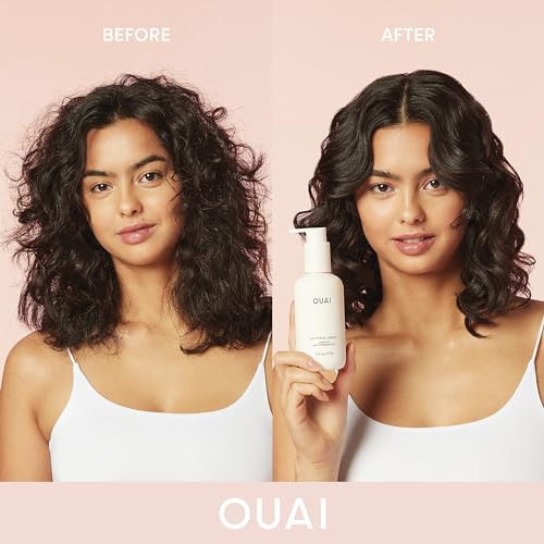 OUAI Anti-Frizz Hair Styling Bundle with Crème & Air Dry Foam - 2 Piece Set