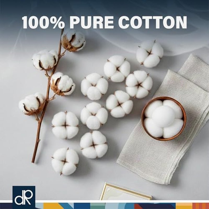DecorRack 600 ct Small Cotton Balls - 100% Pure Hypoallergenic Cotton