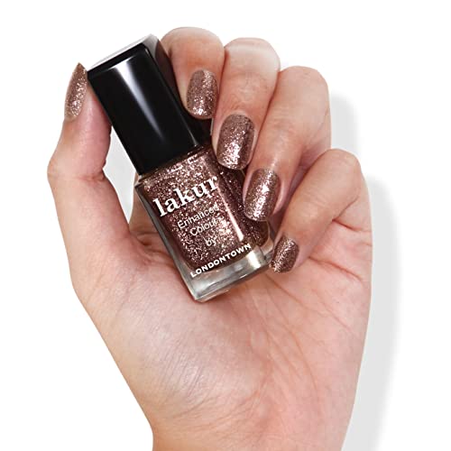 LONDONTOWN Lakur Nail Polish Rosé All Day – Nude & Brown shades, 0.4 fl oz, vegan, 21+ free