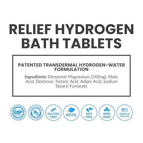 New Relief Hydrogen Bath Bomb Tablets: Relax Muscles, Soothe Discomfort, and Recover Naturally ? Magnesium Hydrogen Soak (60 Tablets)