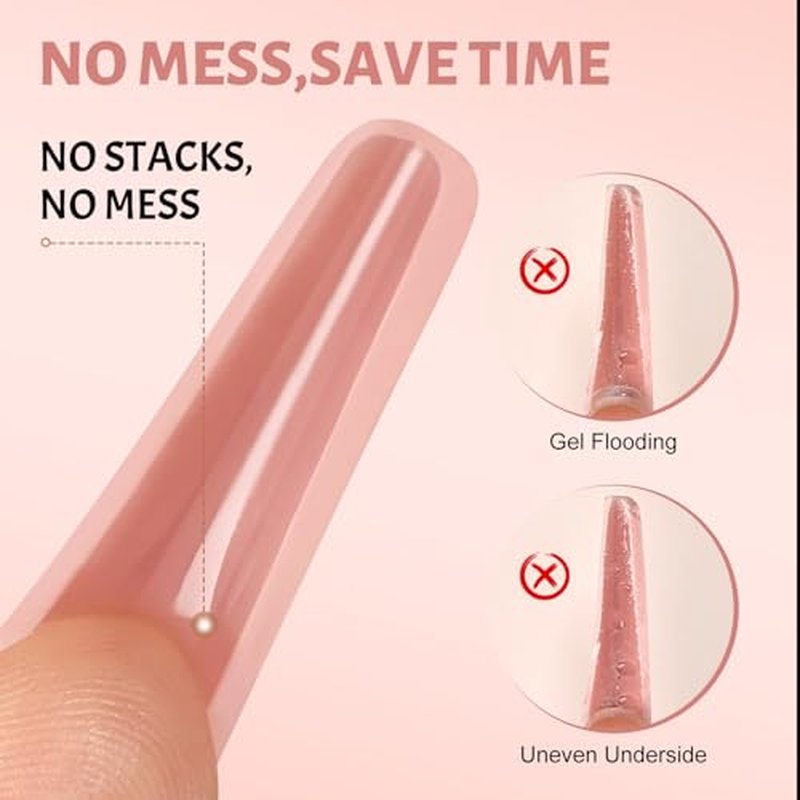 280 PCS Sandwich Nail Forms - 14 Sizes Dual Coffin Nails Extension Molds